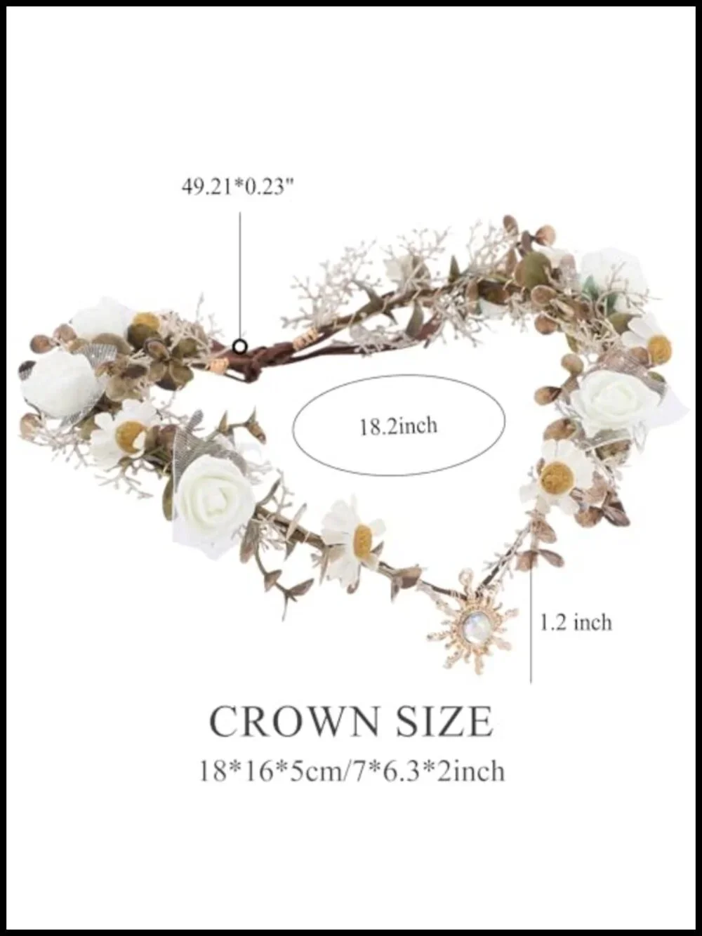 Fairy Flower Crown Daisy Floral Elf Circlet for Renfaire Cosplay